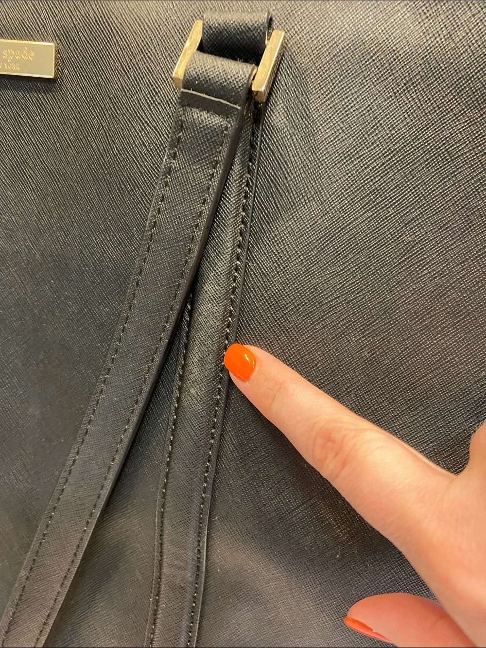 Kate Spade black cow leather tote